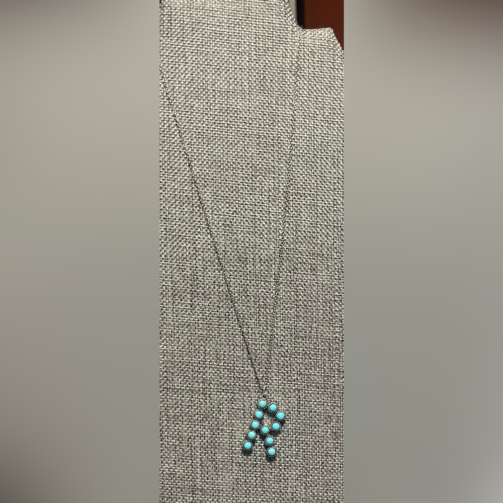 Elegant Turquoise Initial Necklace